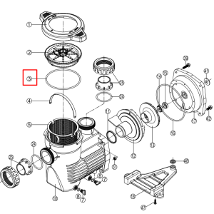 Pierścień uszczelniający pokrywy filtra wstępnego pompy Hayward K-Flo